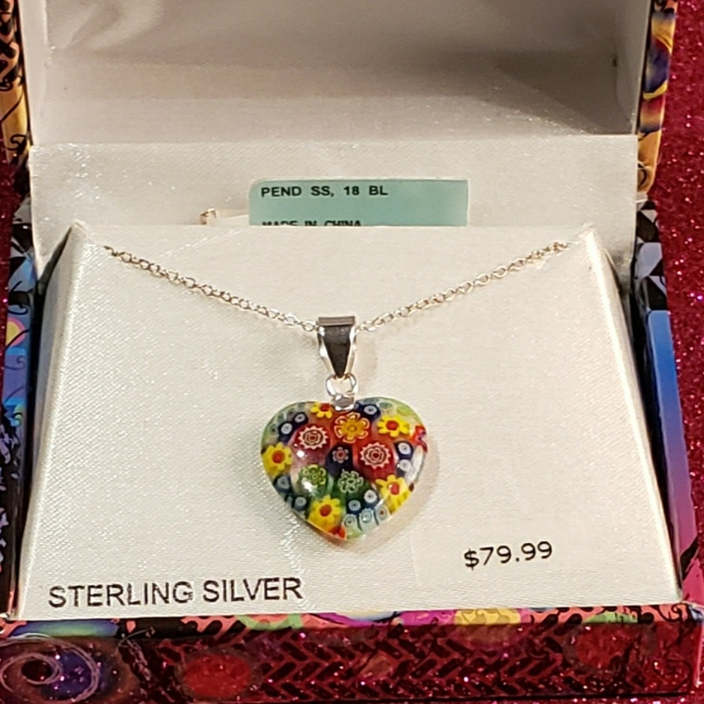 Sterling Silver with Heart Pendant Necklace